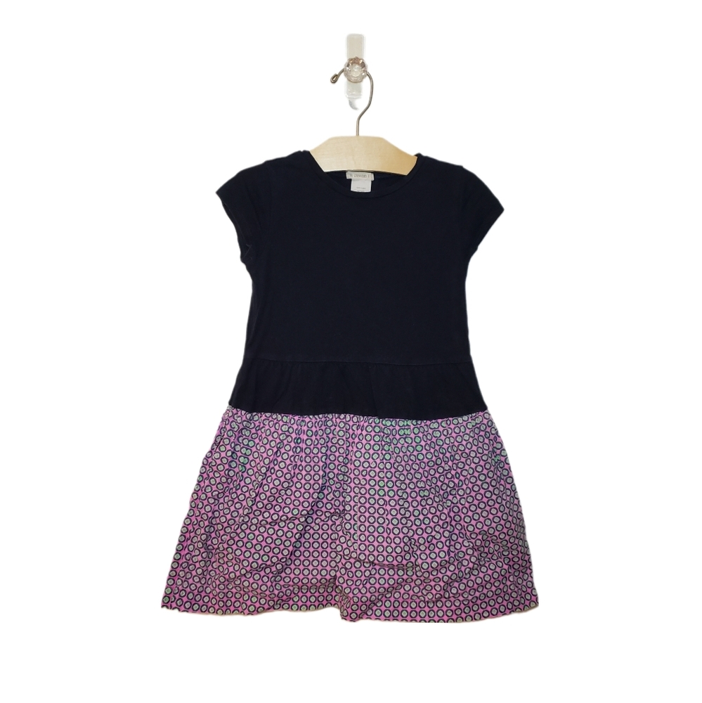 Crewcuts Size 5 Patterned Skirt Navy Top Cap Sleeve Dress